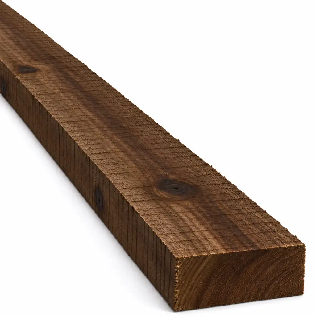 2x6x16' Prestained Rough KD Cedar Dark Walnut