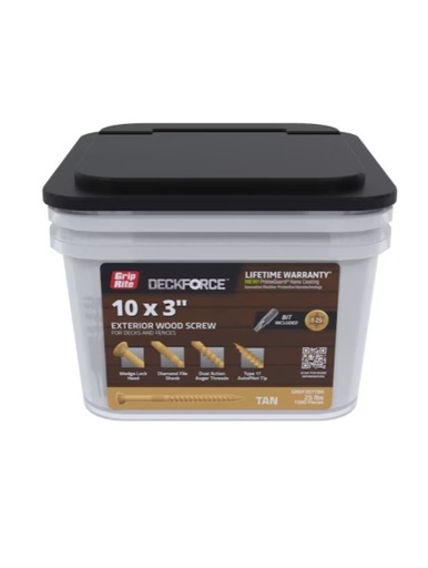 Grip Rite DeckForce #9x3 Screws 25Lb/Bx Tan