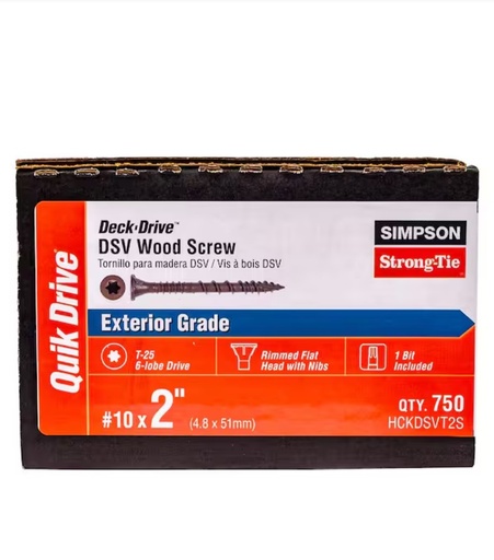 Simpson Strong-Tie Deck-Drive™ DSV #10x2 Wood Screws 750ct Collated