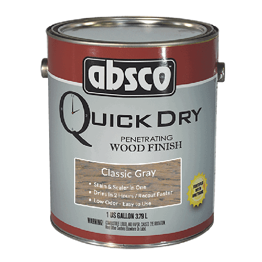 Absco Quick Dry - Gallon - Penetrating Wood Finish, Classic Gray - 30721